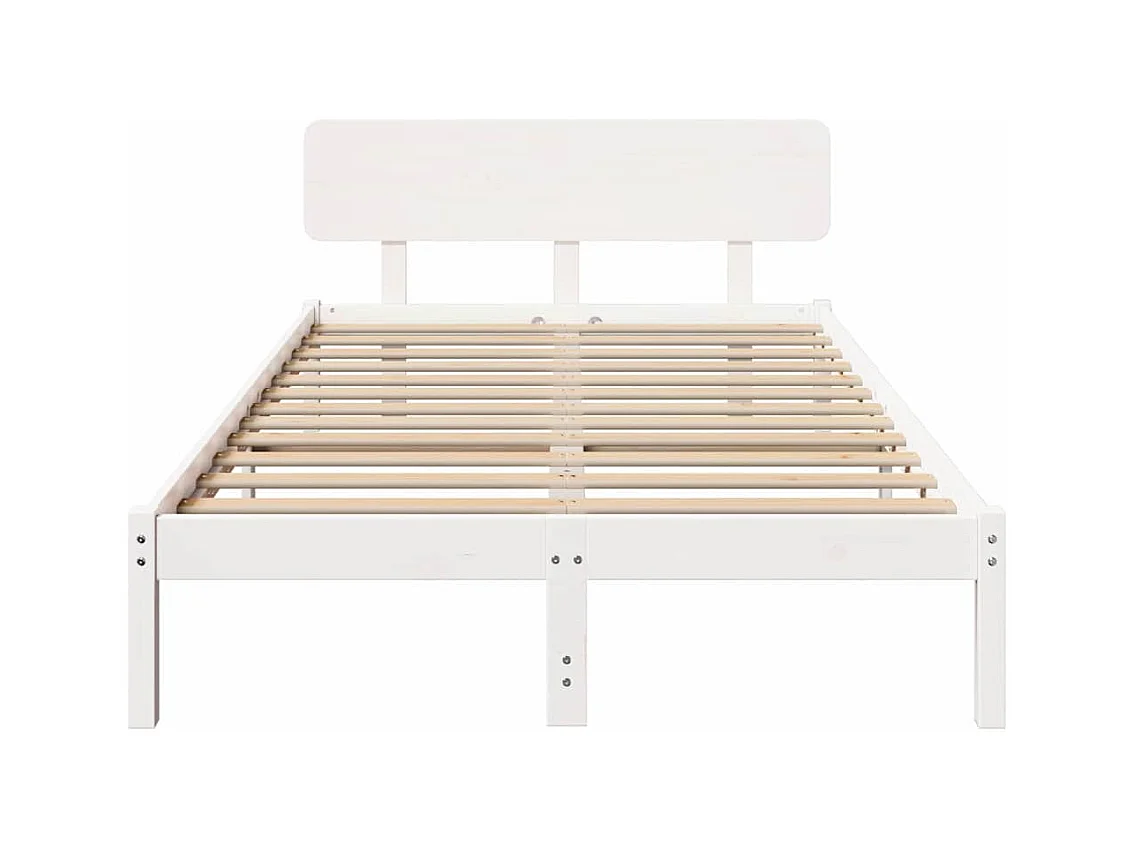 Bedframe met hoofdbord Wit 140 x 190 cm