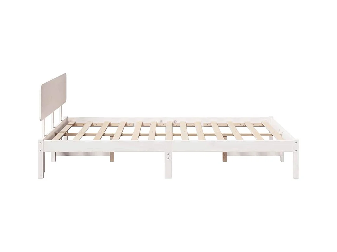 Bedframe met hoofdbord Wit 140 x 190 cm