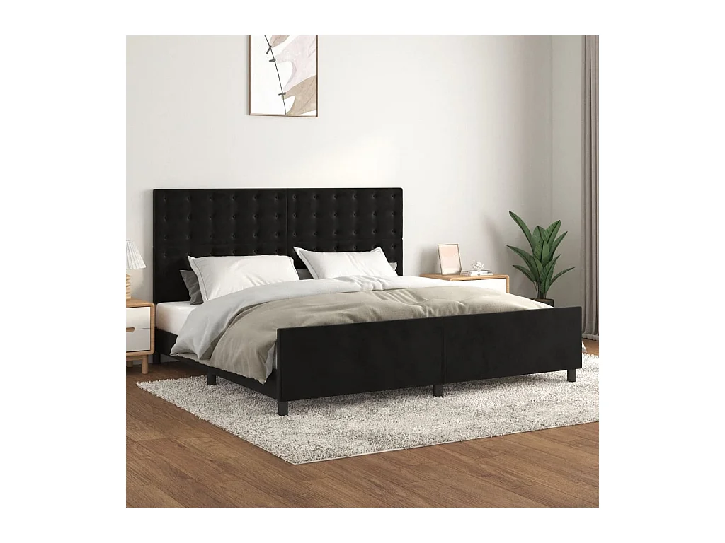 Bedframe zonder matras zwart 200x200 cm fluweel