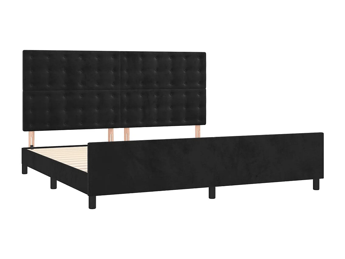 Struttura letto senza materasso nero 200x200 cm velluto