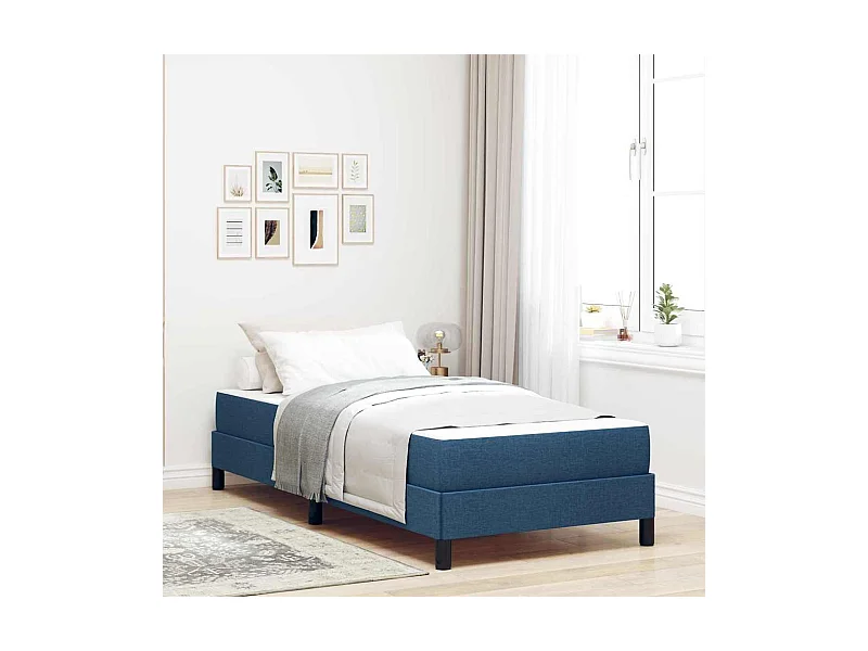 Springbed met matras Blauw 100 x 200 cm stof