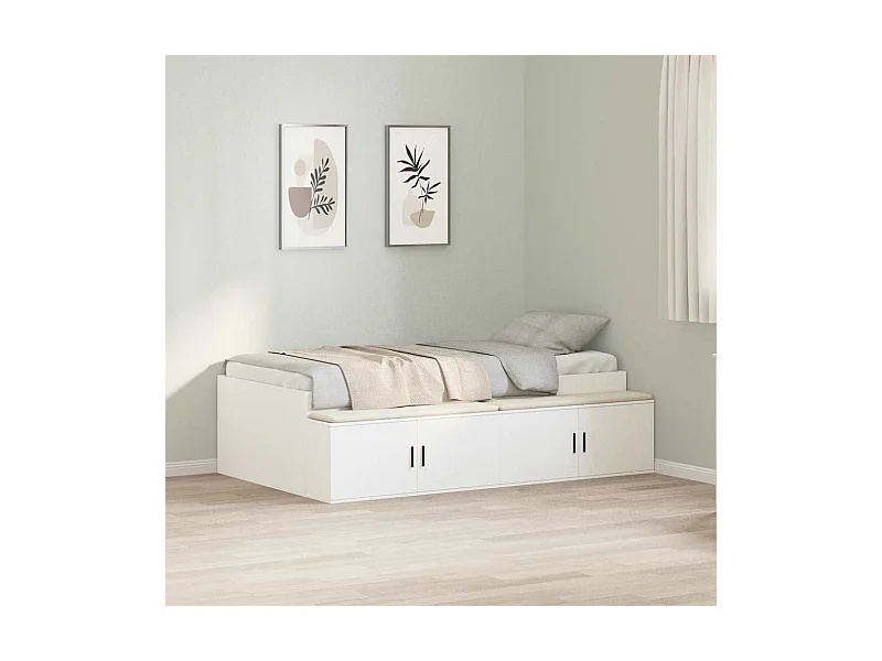 Struttura letto con contenitore Bianco 90 x 200 cm Legno ingegnerizzato