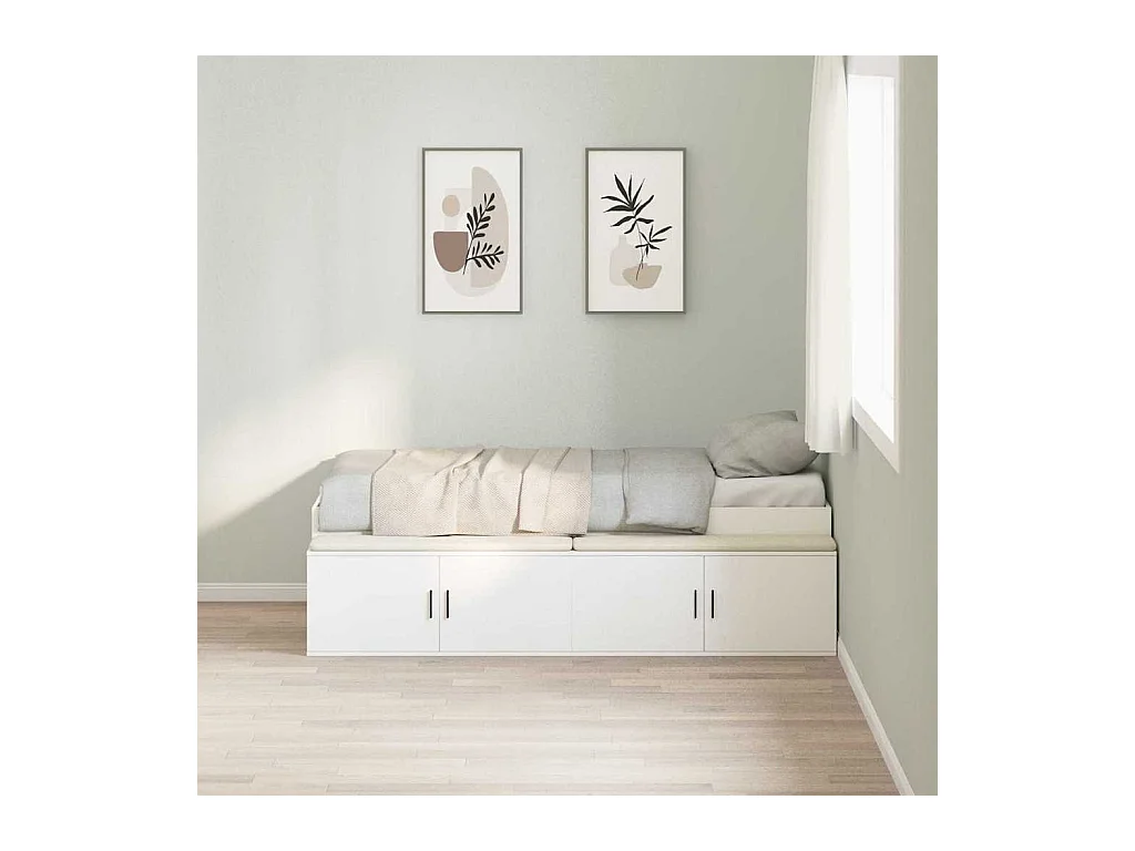 Struttura letto con contenitore Bianco 90 x 200 cm Legno ingegnerizzato