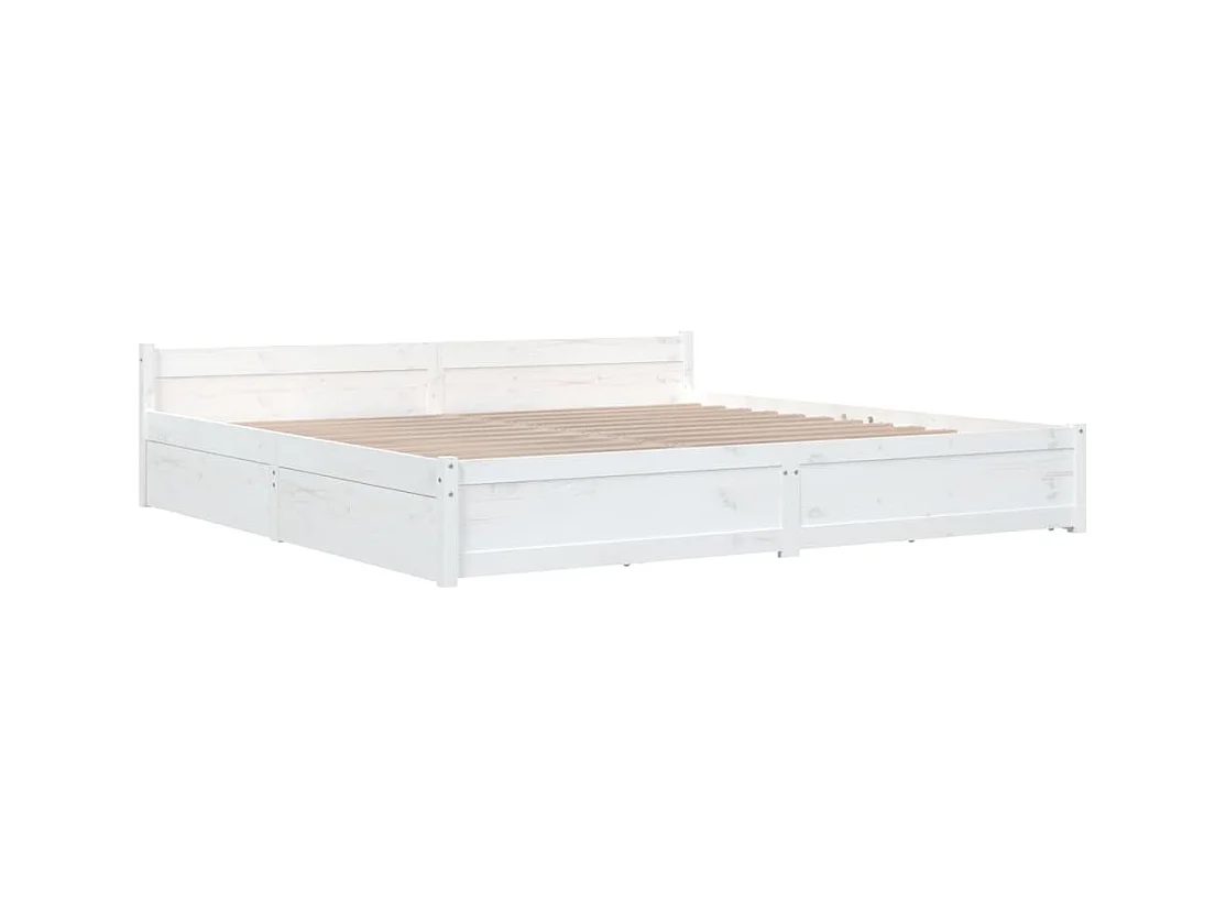 Bedframe zonder matras met lades wit
