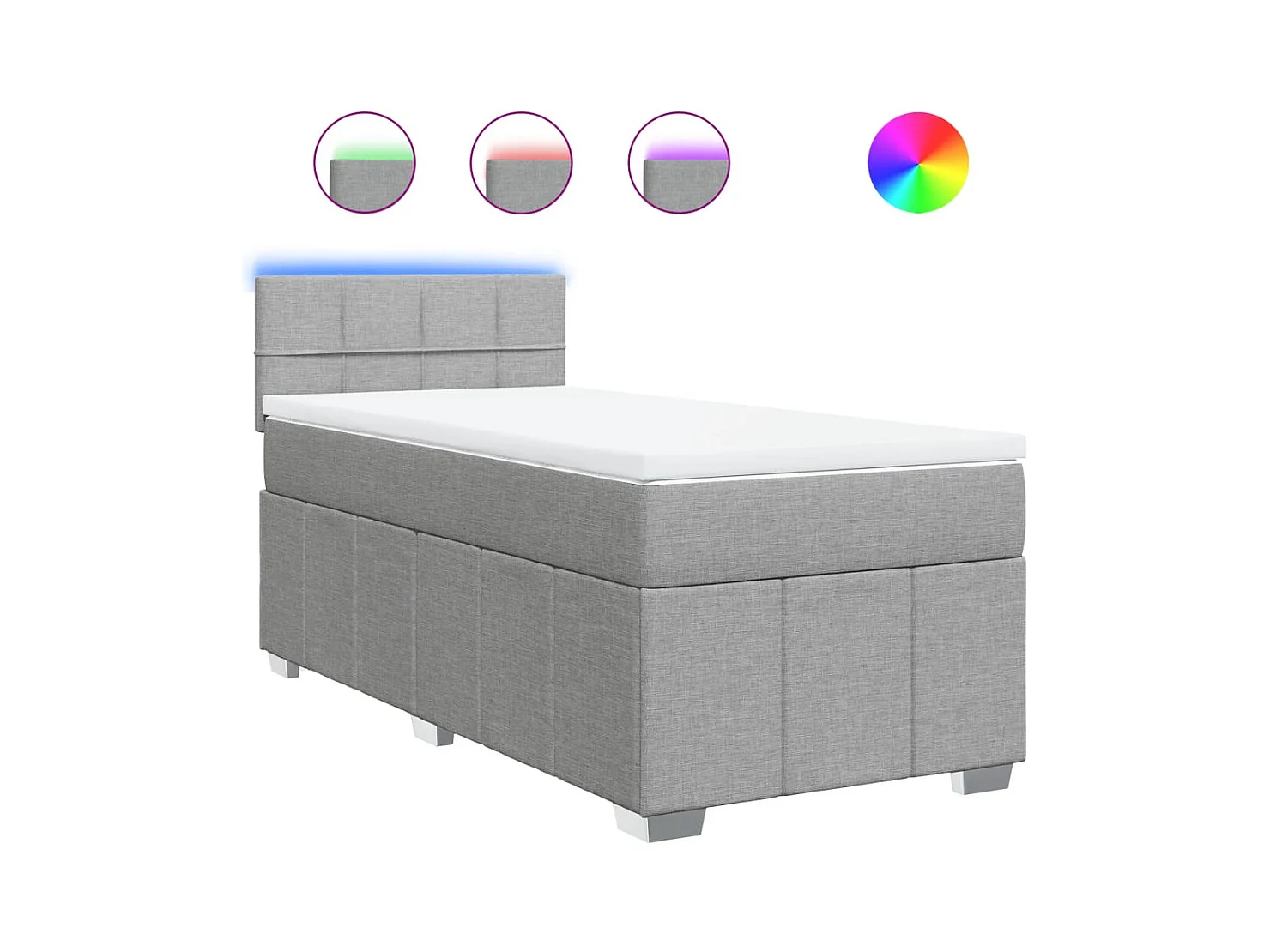 Lattenbodem met matras Lichtgrijs 90x200 cm Stof