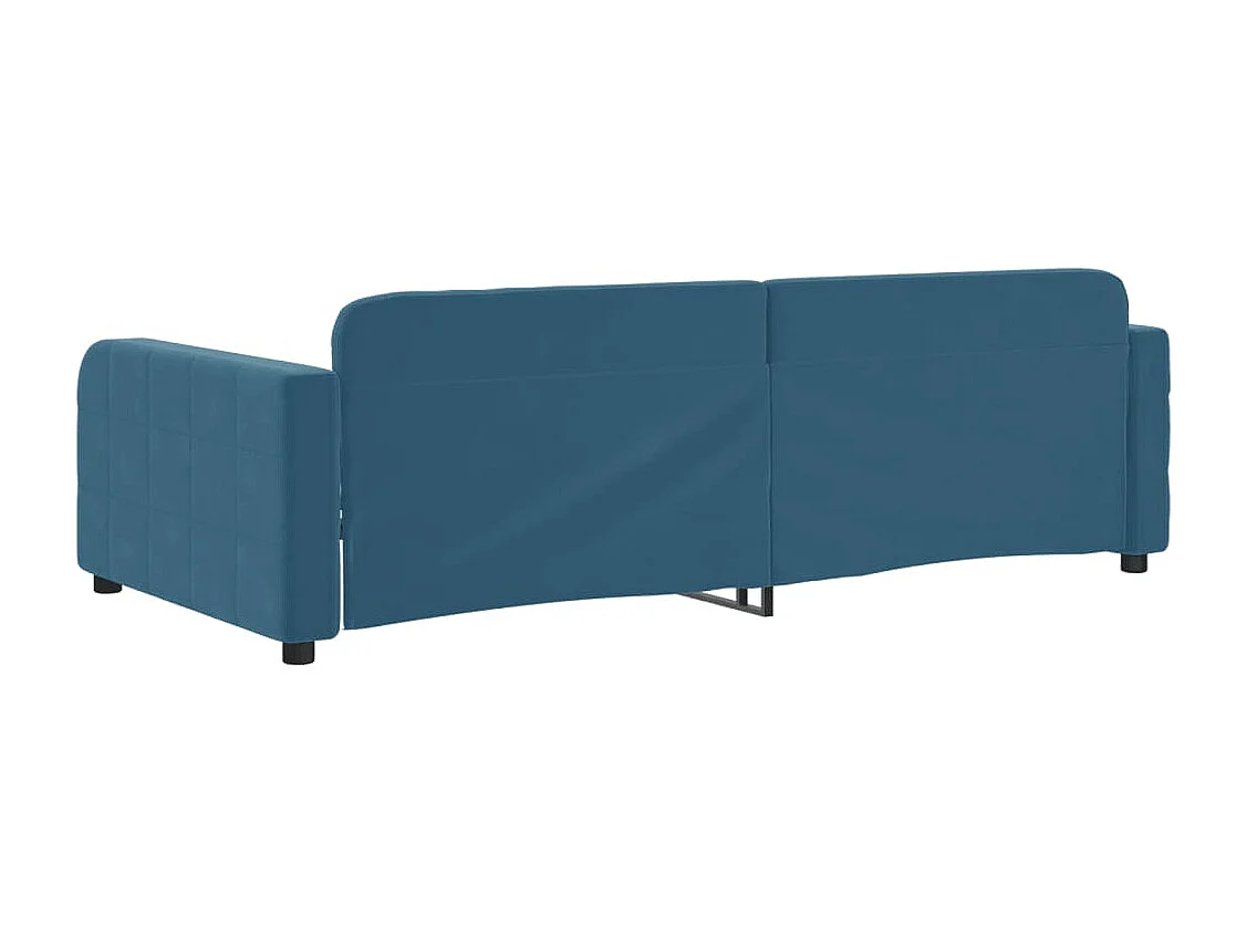 Divano letto senza materasso blu 90x200 cm velluto