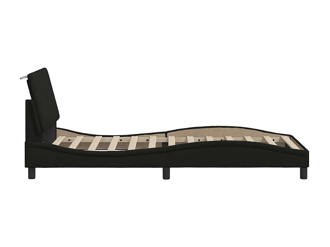 Bedframe zonder matras zwart 90x200 cm stof