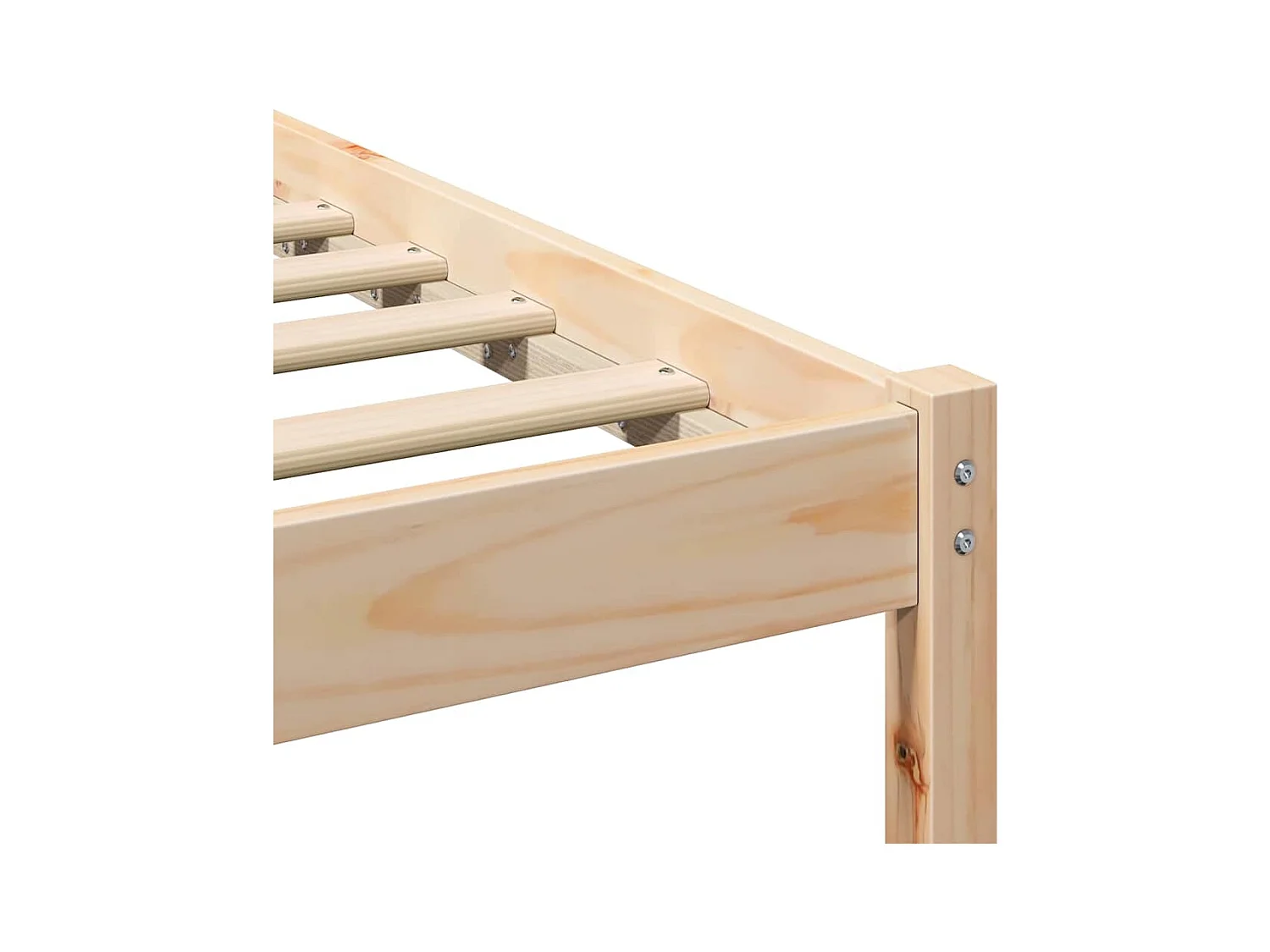 Struttura letto marrone 160 x 210 cm in legno massello di pino