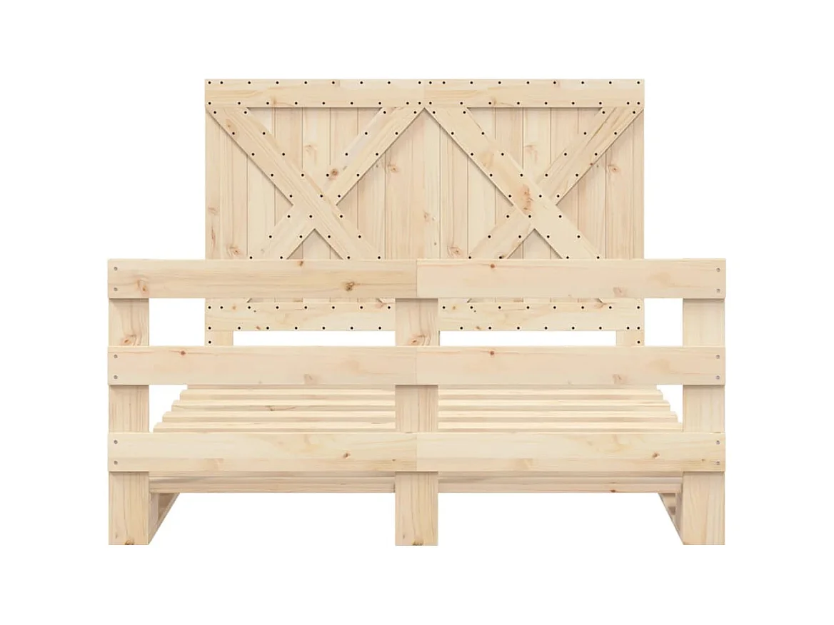 Bedframe zonder matras met massief houten hoofdeinde