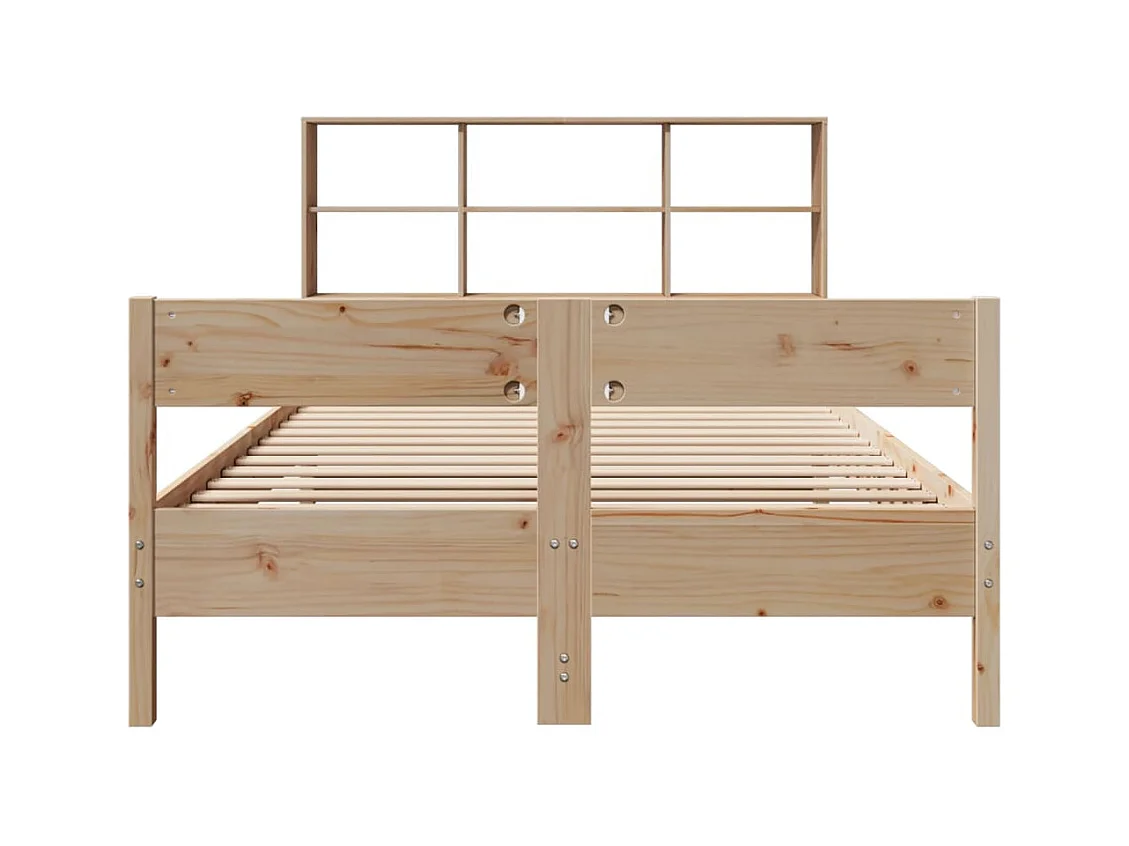 Cama biblioteca sin colchón 140x190 cm madera maciza de pino