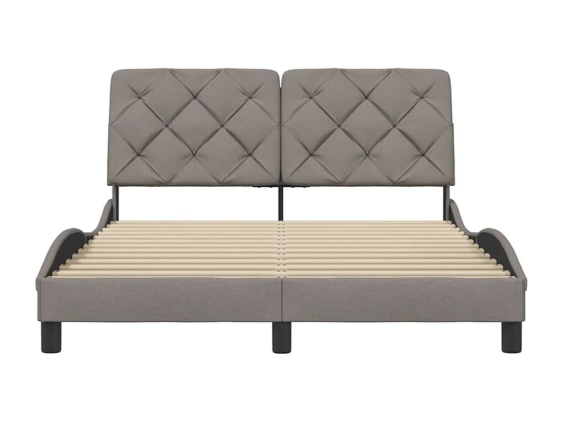 Struttura letto senza materasso in tessuto tortora 140x200 cm