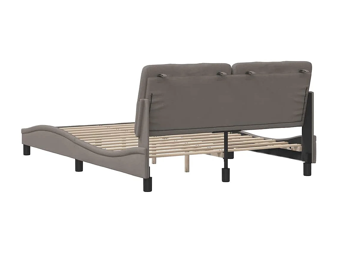 Struttura letto senza materasso in tessuto tortora 140x200 cm