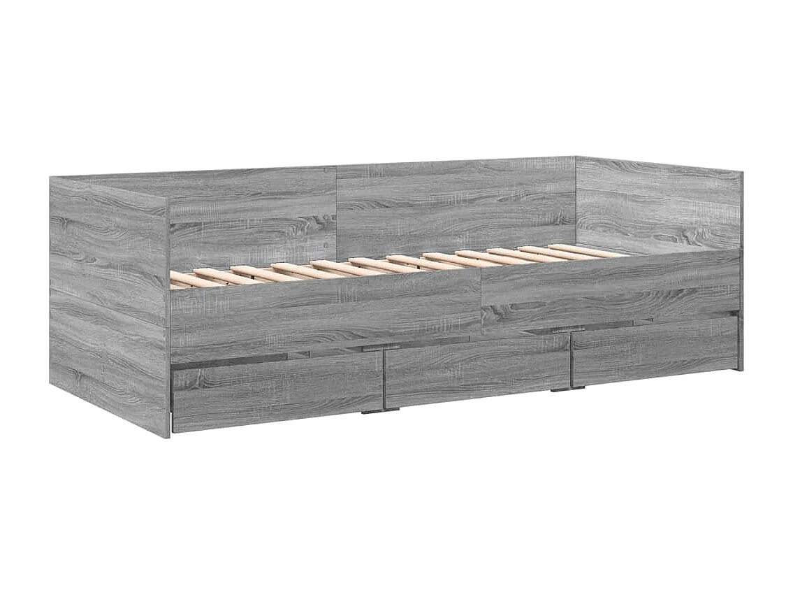 Lit de jour avec tiroirs sans matelas sonoma gris 90x200 cm