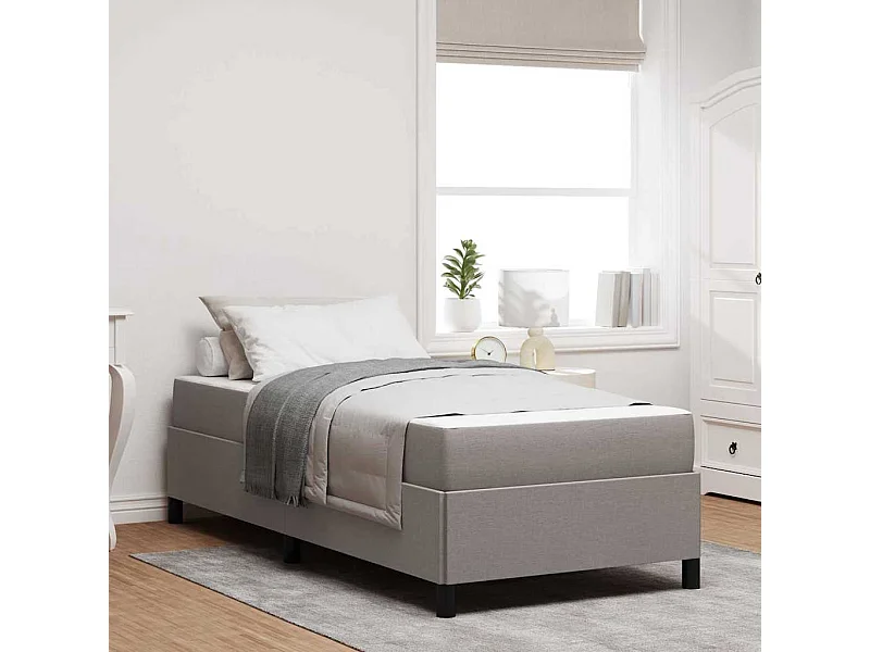 Letto a molle tortora e nero 90 x 190 cm