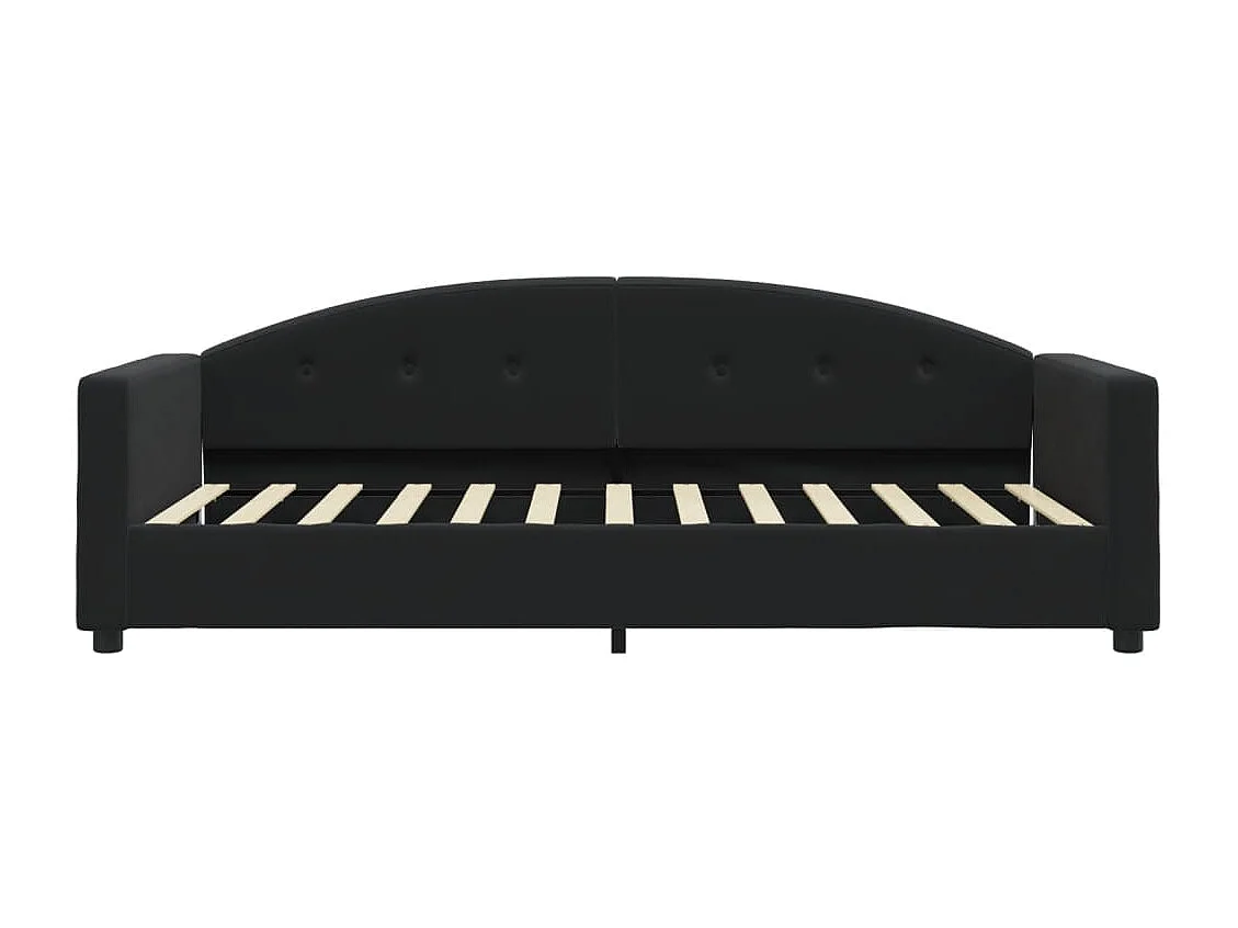 Lit de jour avec matelas noir 90x200 cm velours