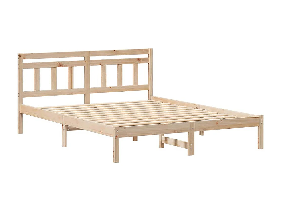 Cadre de lit avec tête de lit Marron Bois massif en pin