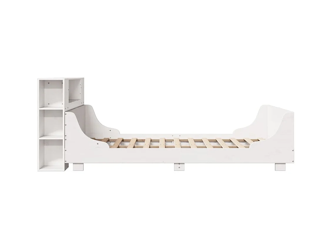 Struttura letto senza materasso bianco 120x200 cm in legno massello di pino