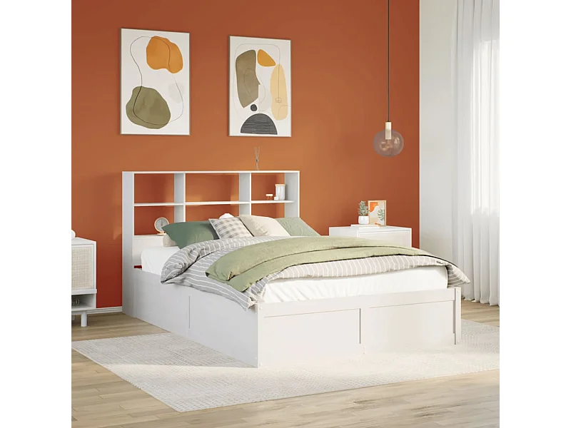 Bedframe zonder matras wit 140x190 cm massief grenenhout