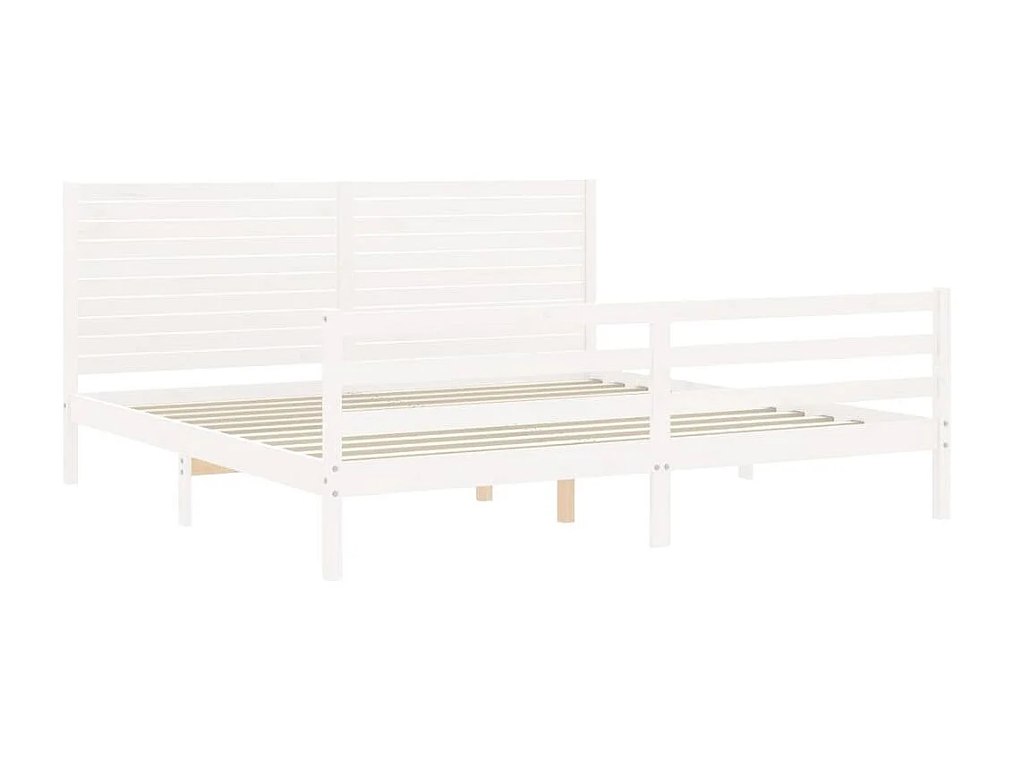 Bedframe zonder matras wit 200x200 cm massief hout