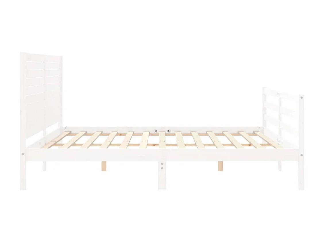 Bedframe zonder matras wit 200x200 cm massief hout