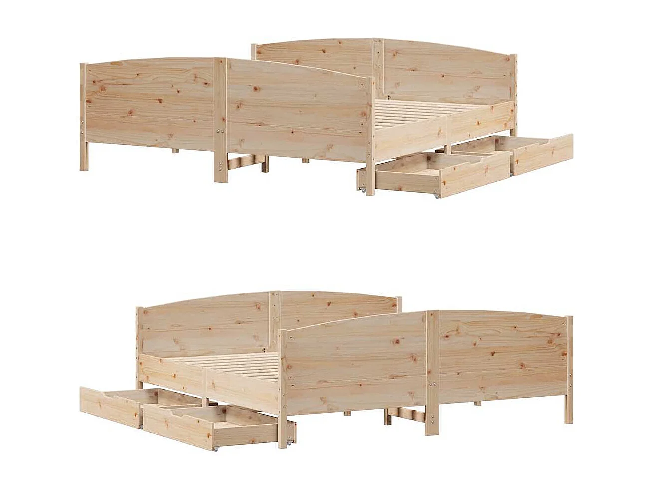 Struttura letto senza materasso 160x200 cm in legno massello di pino