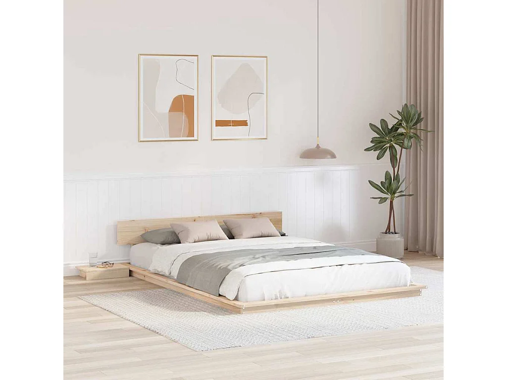 Bedframe met hoofdbord Bruin 160 x 200 cm hout