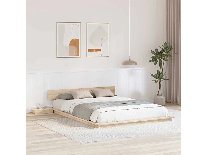 Bedframe met hoofdbord Bruin 160 x 200 cm hout