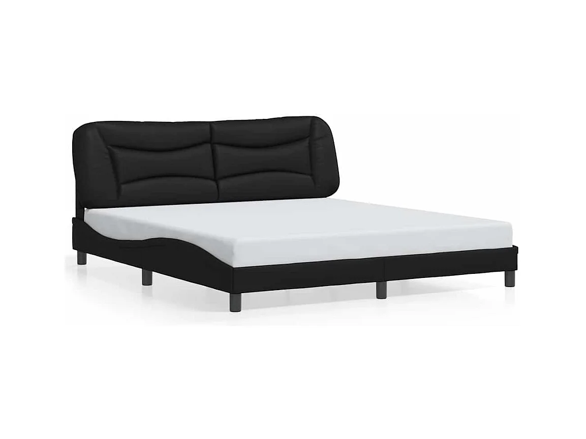 Bedframe met LED zonder matras zwart 180x200 cm