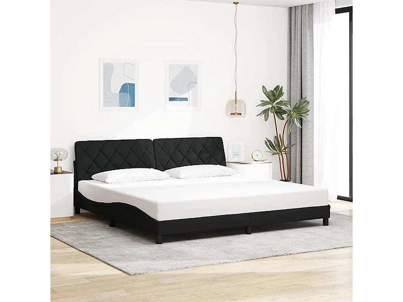 Bedframe zonder matras zwart 200x200 cm stof