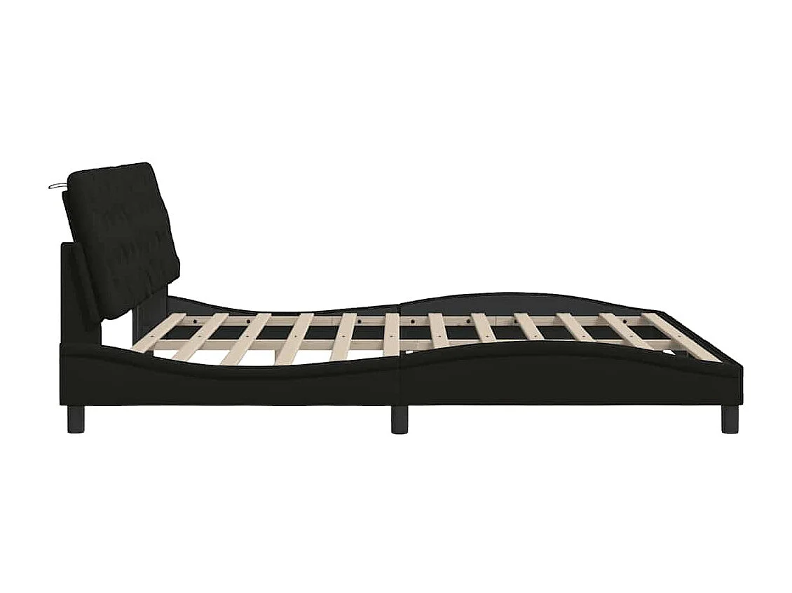 Bedframe zonder matras zwart 200x200 cm stof