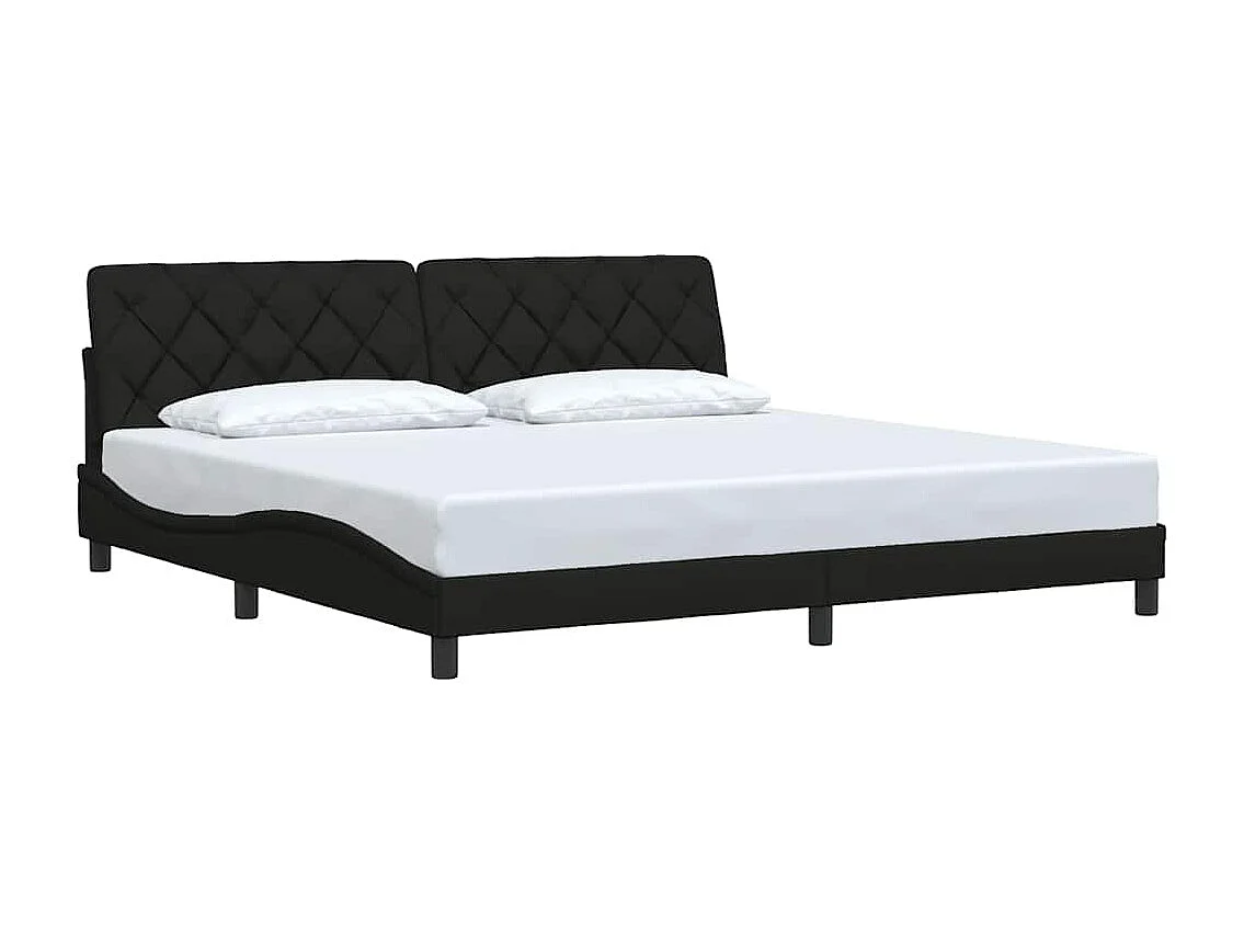 Cadre de lit sans matelas noir 200x200 cm tissu