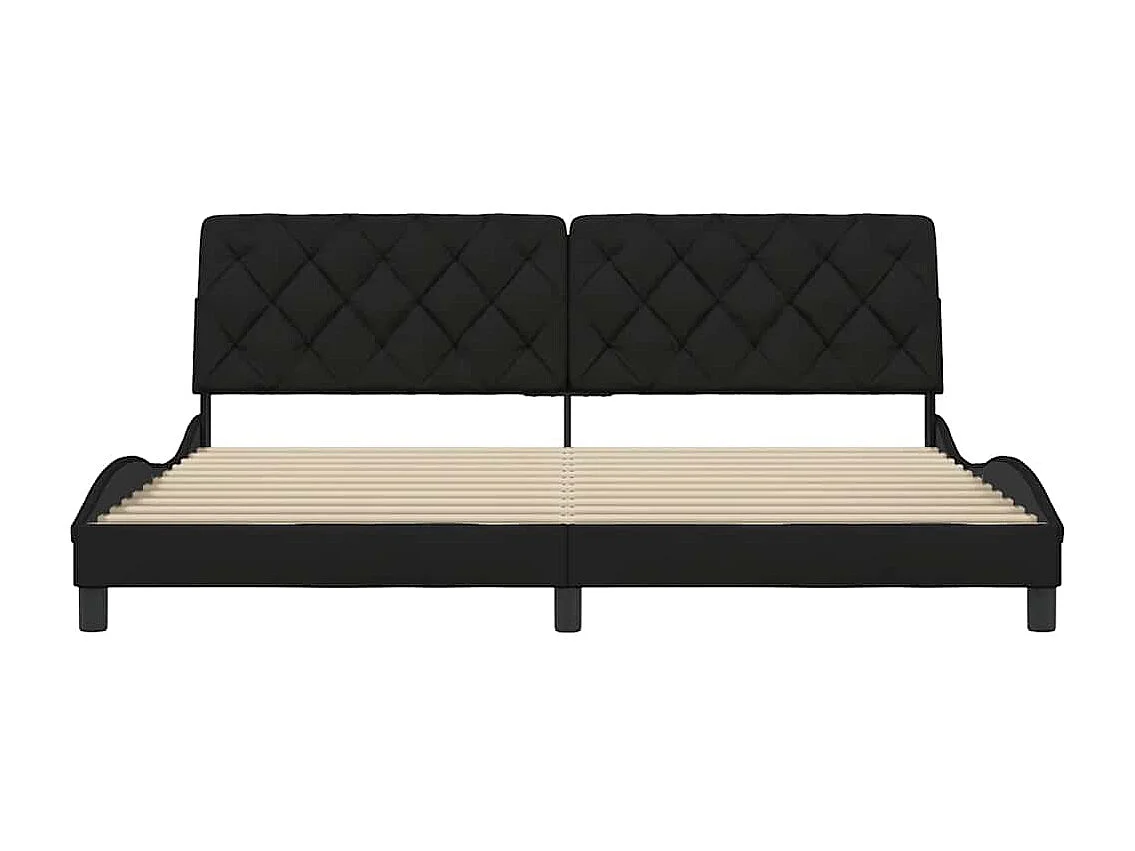 Cadre de lit sans matelas noir 200x200 cm tissu