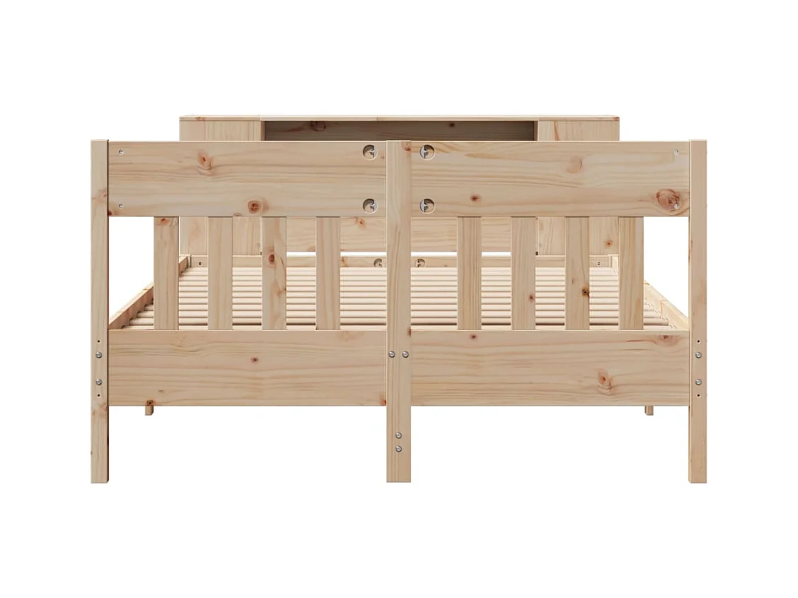 Bibliotheekbed zonder matras 120x190 cm massief grenenhout