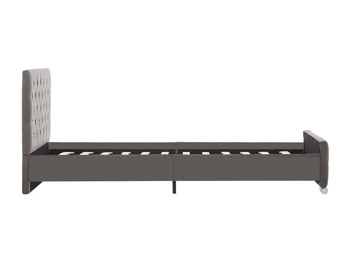Struttura letto senza materasso velluto grigio 100x200 cm