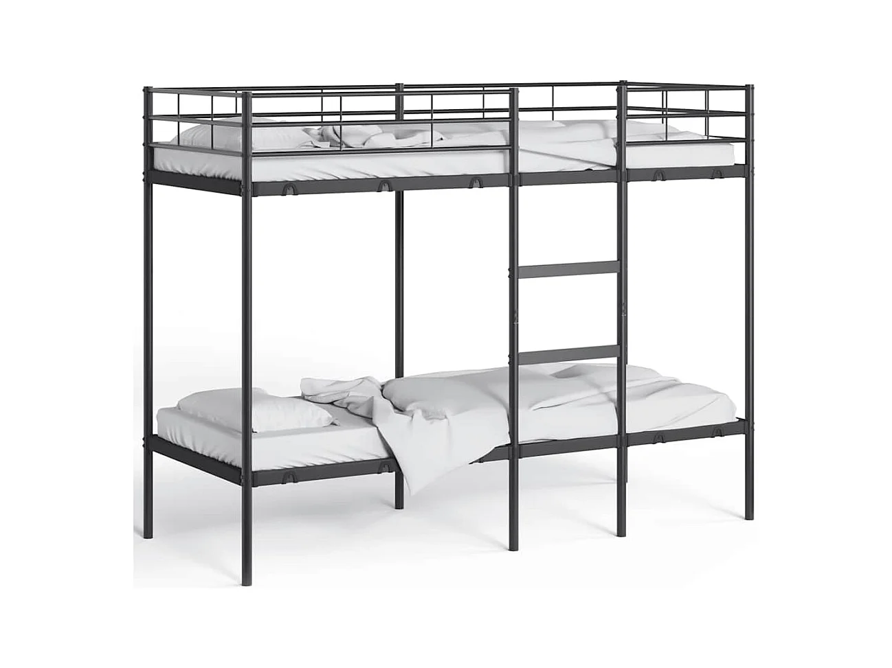 Stapelbed zonder matras zwart 75x190 cm staal