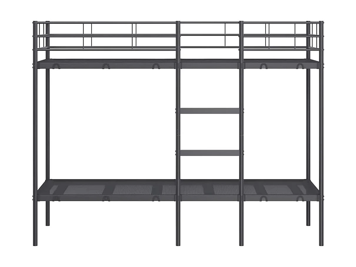 Litera sin colchón negra 75x190 cm acero