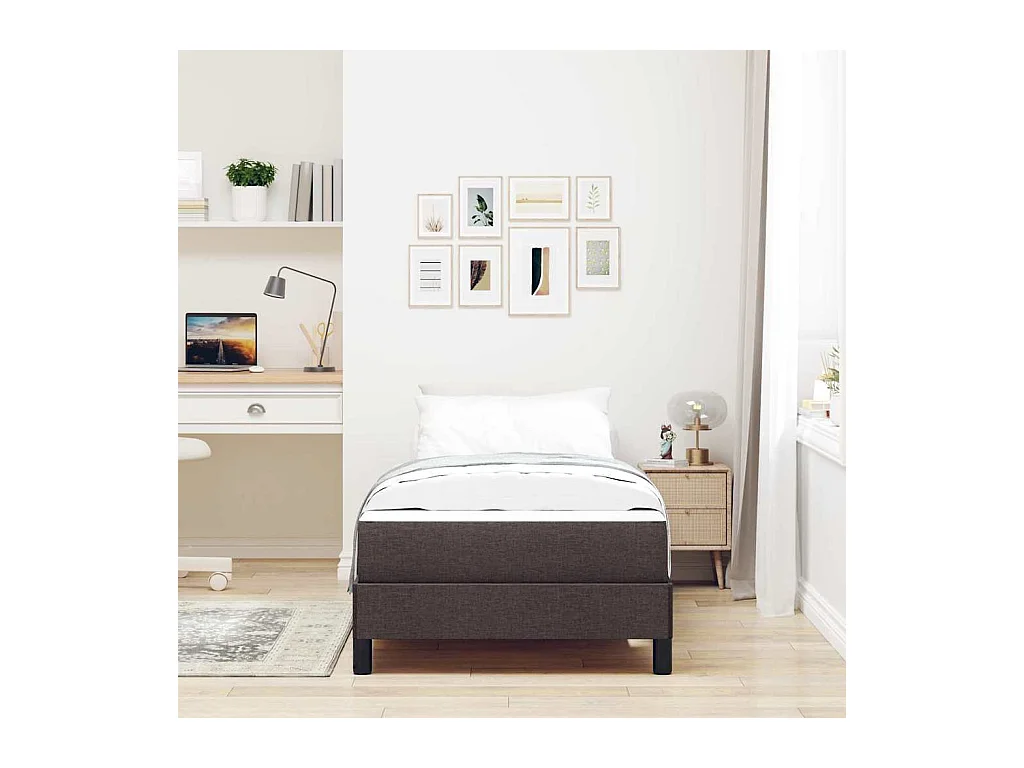 Boxspringbett mit Matratze Dunkelbraun 80 x 200 cm Stoff