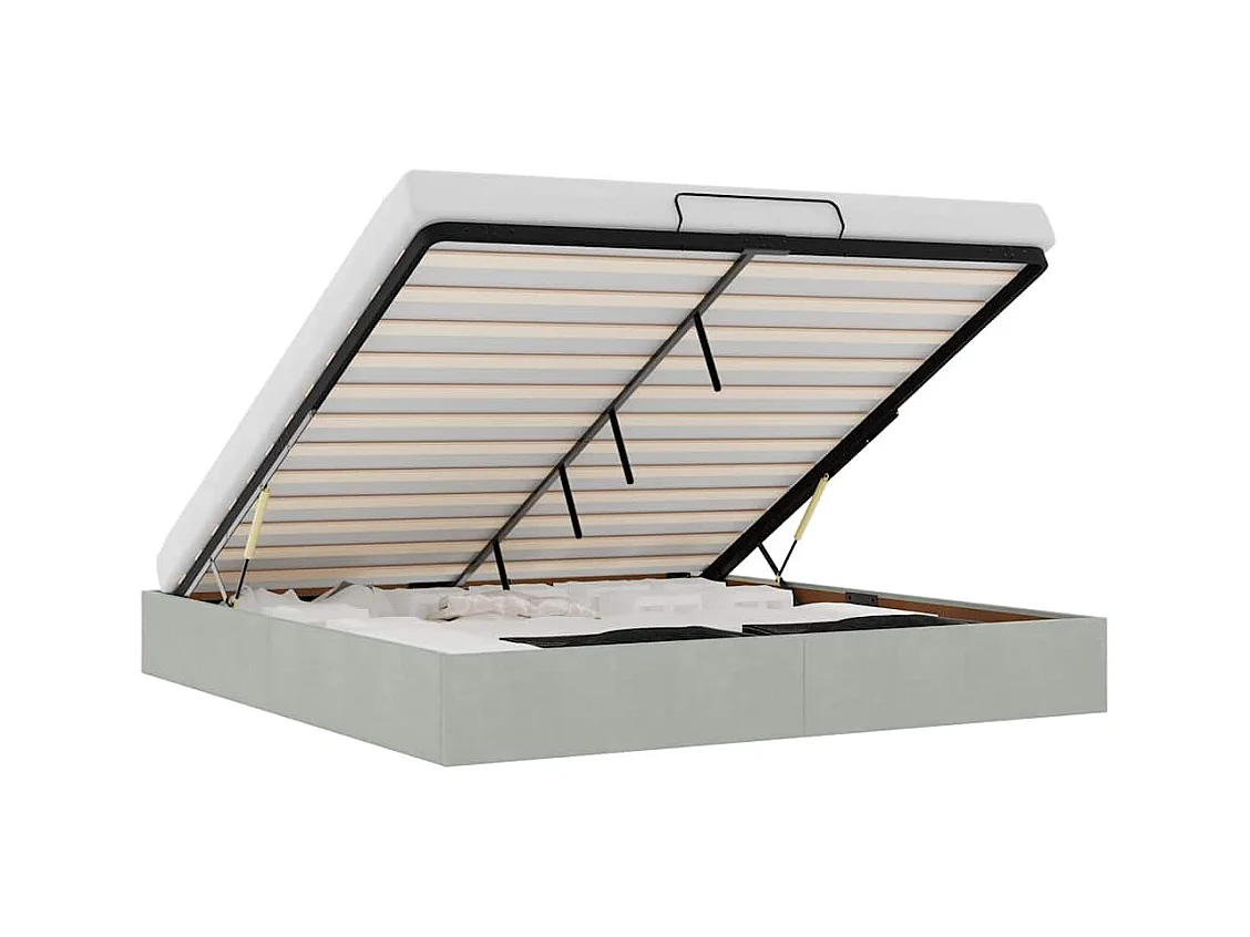 Ottomaanse bedframe zonder matras lichtgrijs 160x200 cm fluweel