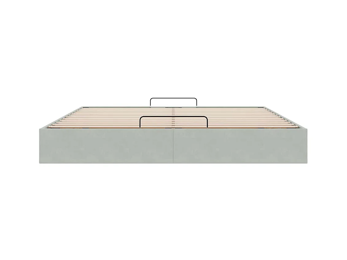 Ottomaanse bedframe zonder matras lichtgrijs 160x200 cm fluweel