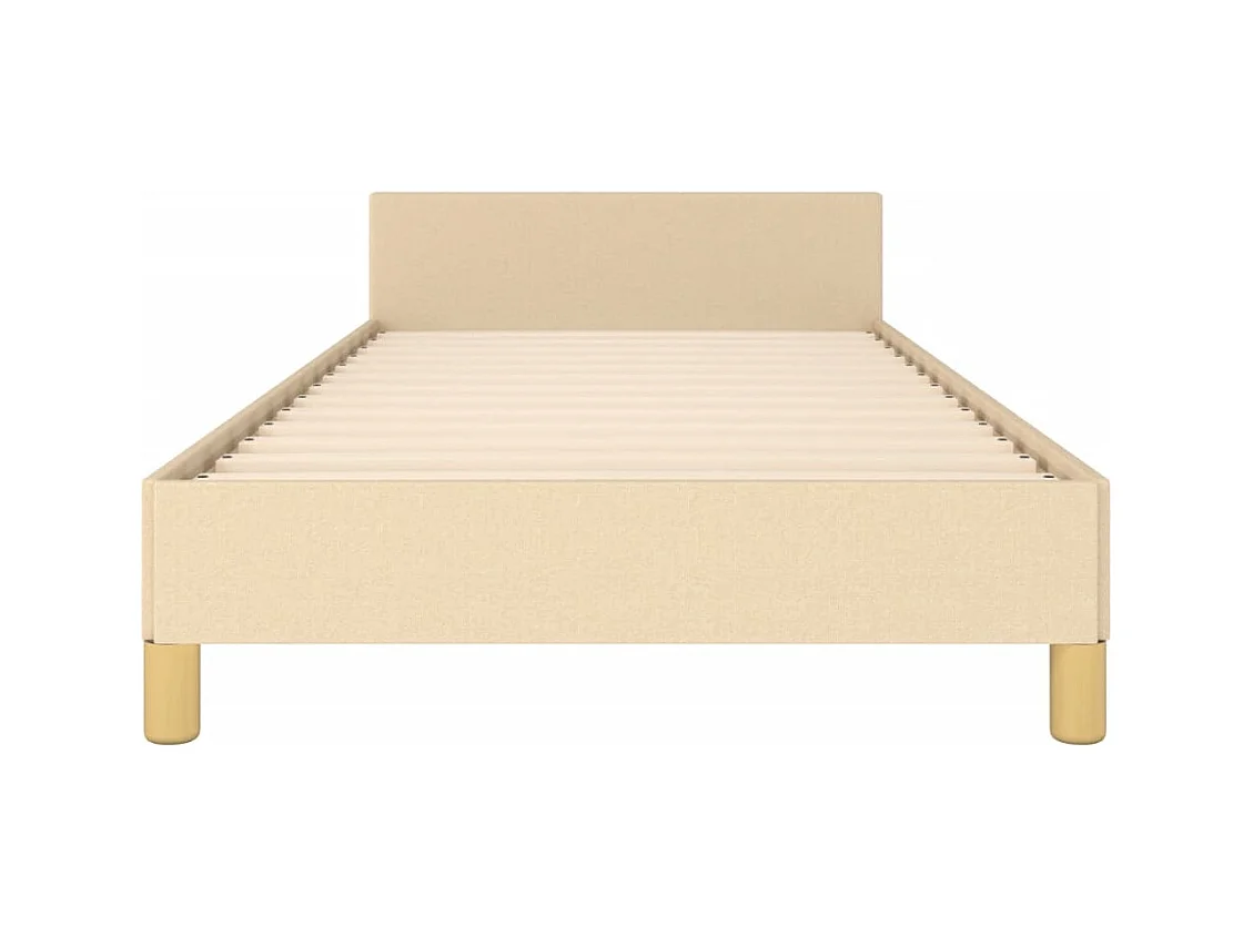 Cadre de lit sans matelas crème 100x200 cm tissu