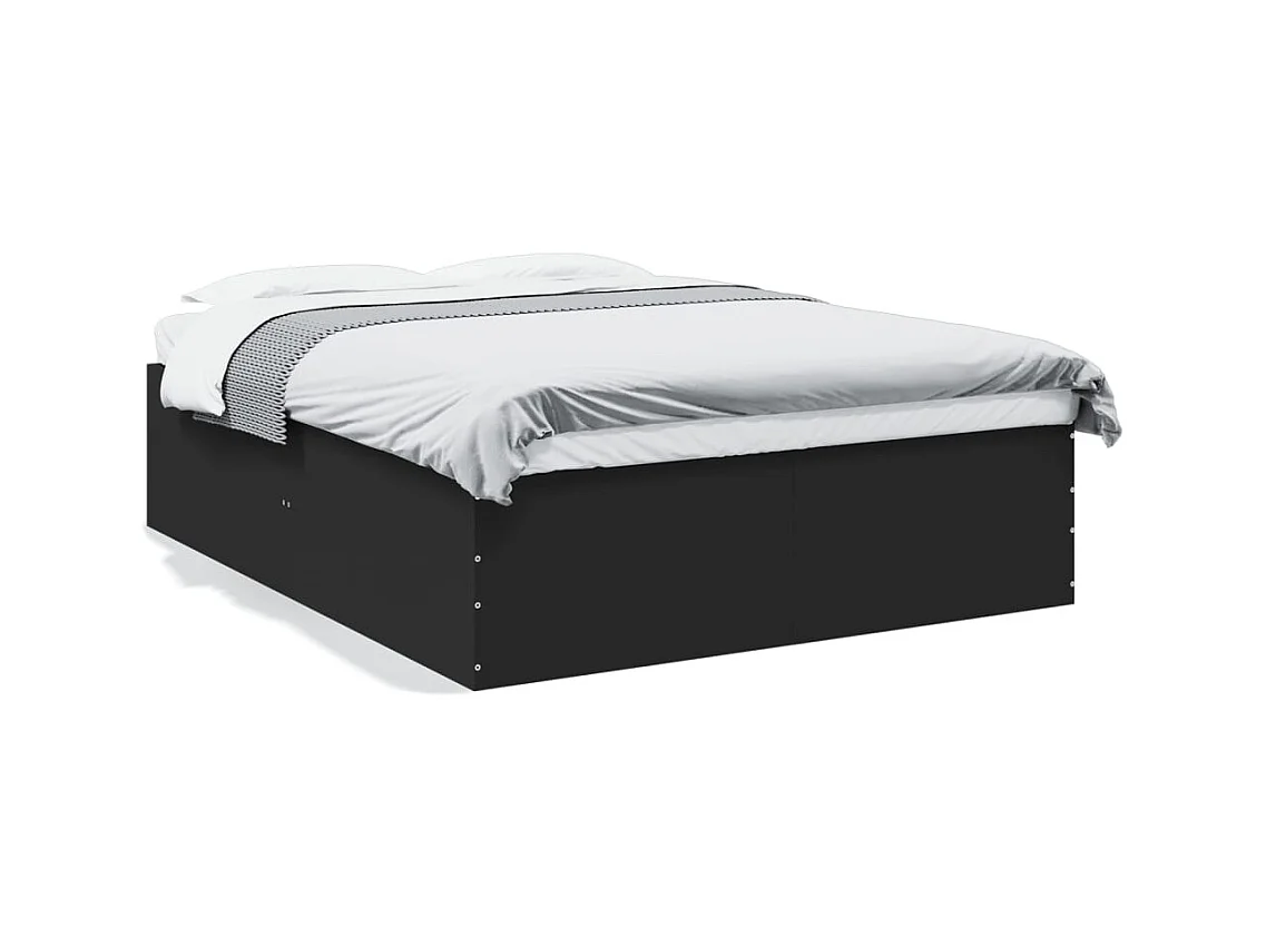 Estructura de cama sin colchón negra 160x200 cm