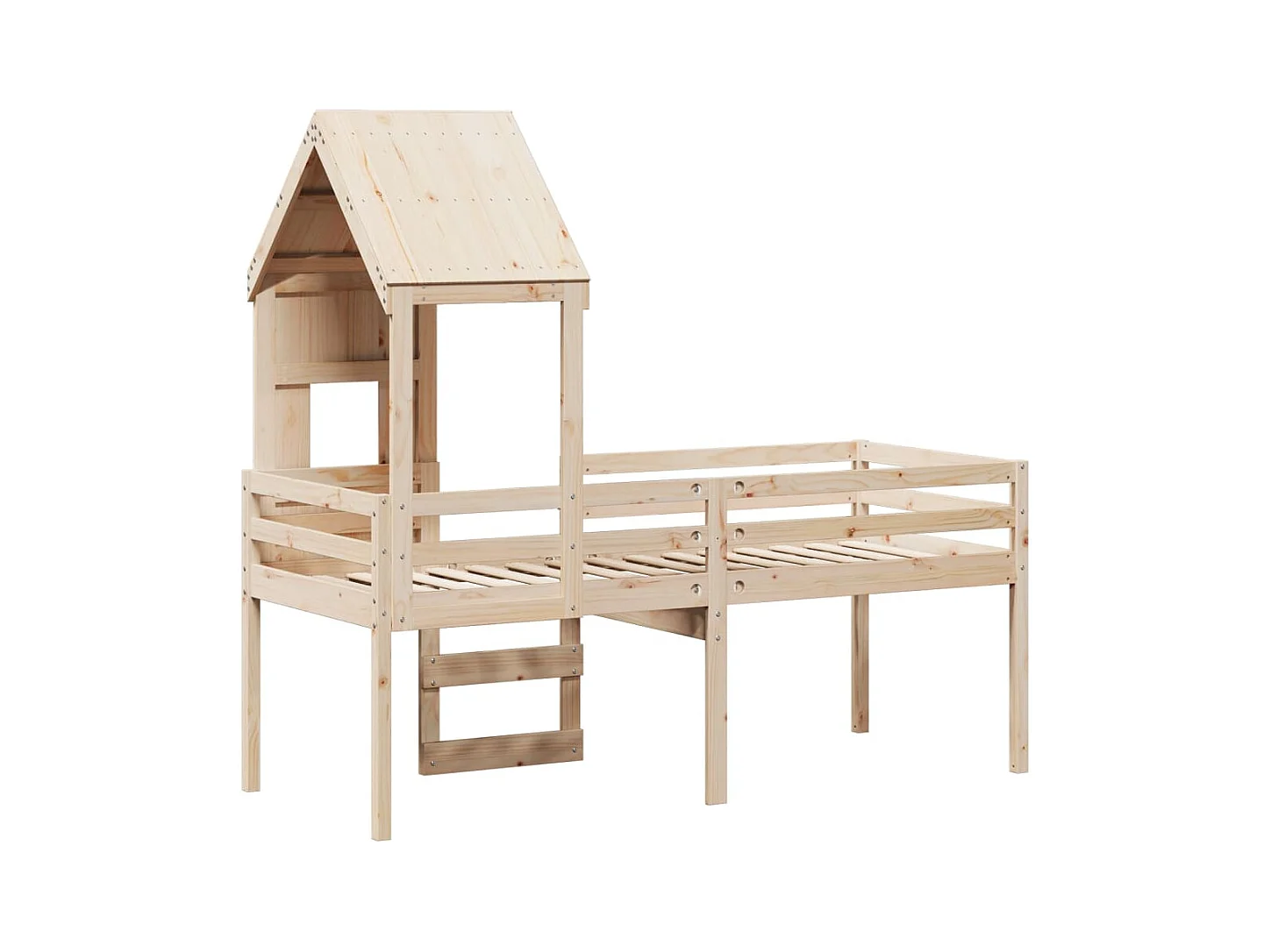 Hoogslaper zonder matras 90x200 cm massief grenenhout