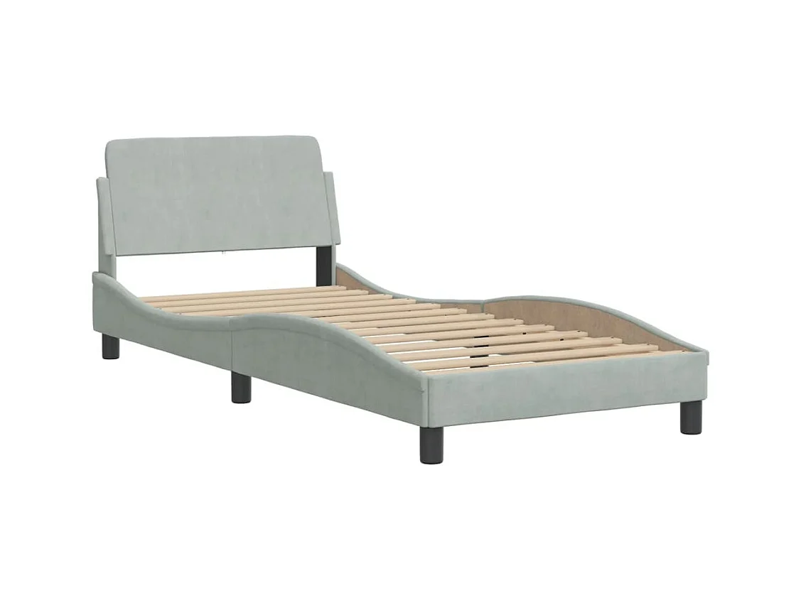 Bedframe zonder matras lichtgrijs 80x200 cm fluweel
