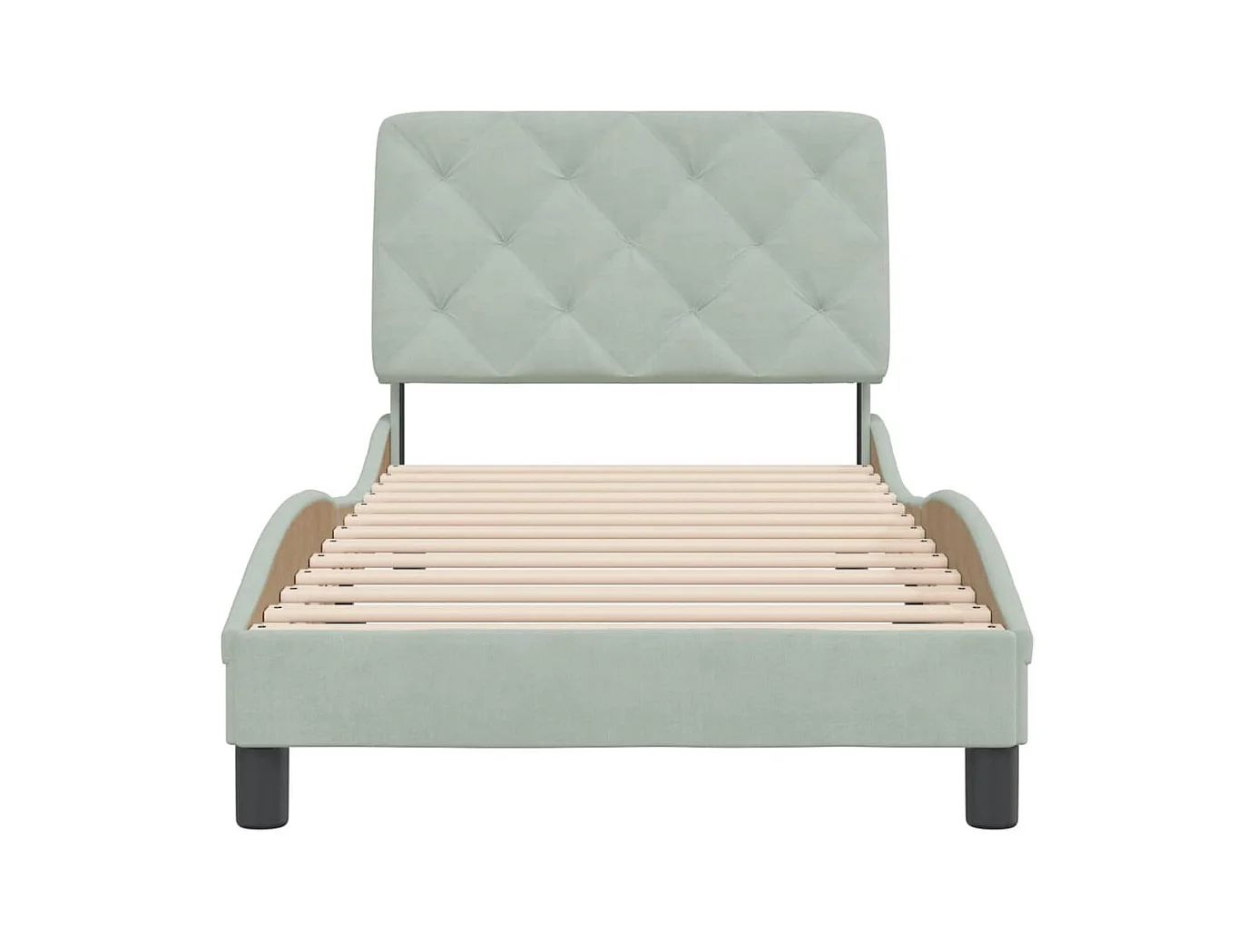 Bedframe zonder matras lichtgrijs 80x200 cm fluweel