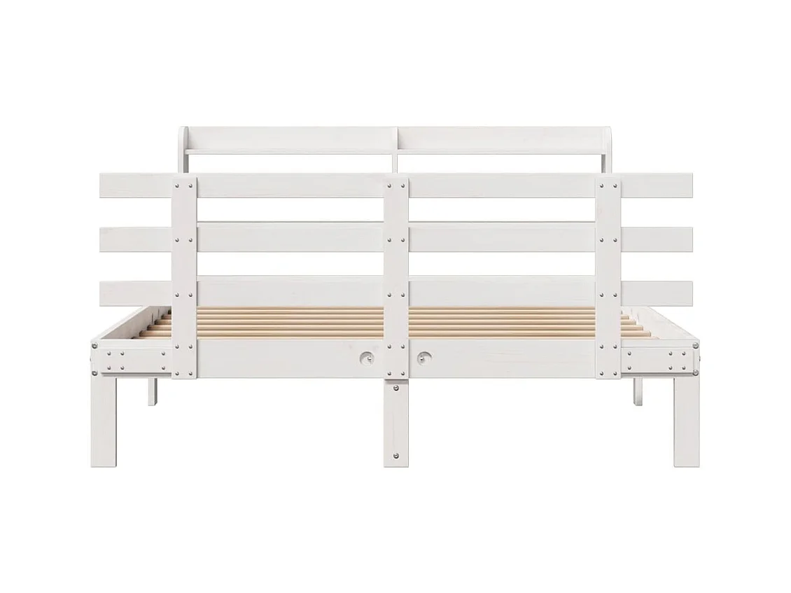 Struttura letto con testiera senza materasso bianco 140x190 cm