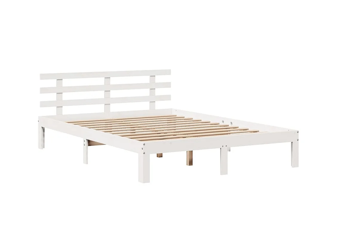 Struttura letto con testiera senza materasso bianco 140x190 cm