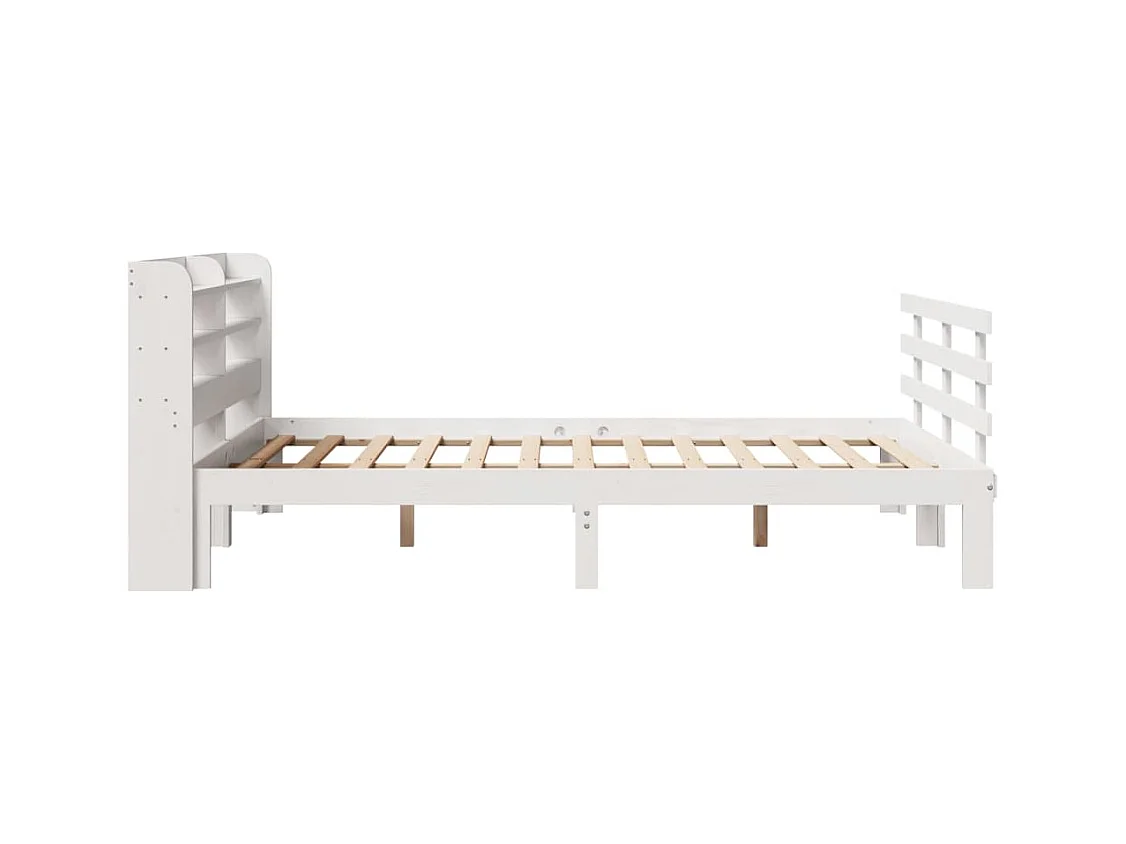 Struttura letto con testiera senza materasso bianco 140x190 cm