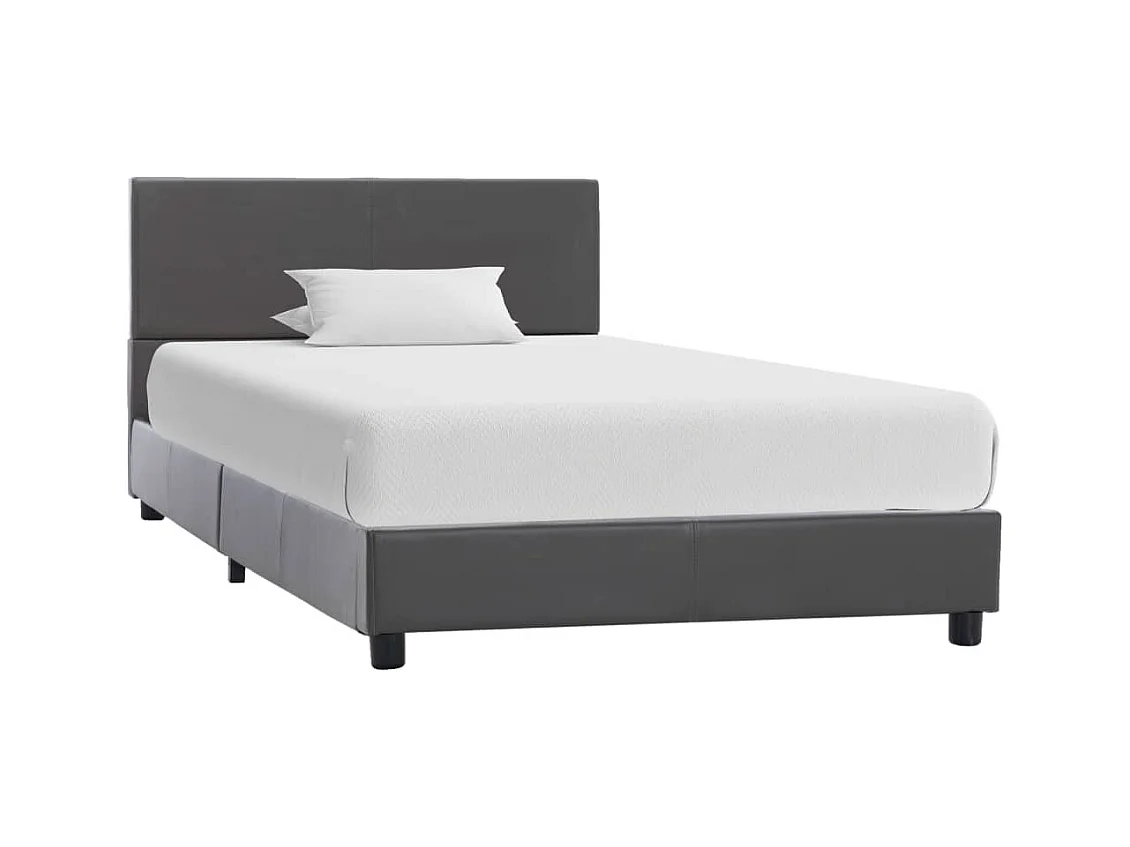 Cadre de lit sans matelas gris similicuir 90x200 cm