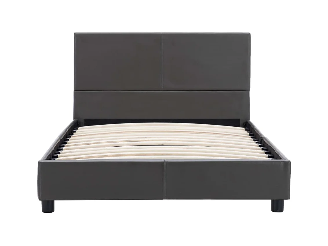 Cadre de lit sans matelas gris similicuir 90x200 cm