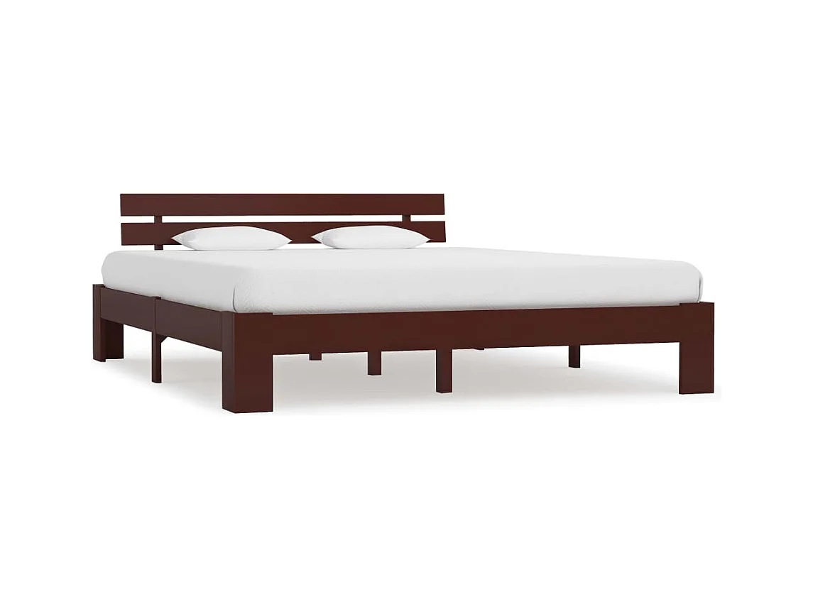 Bedframe zonder matras donkerbruin 180x200 cm massief grenen